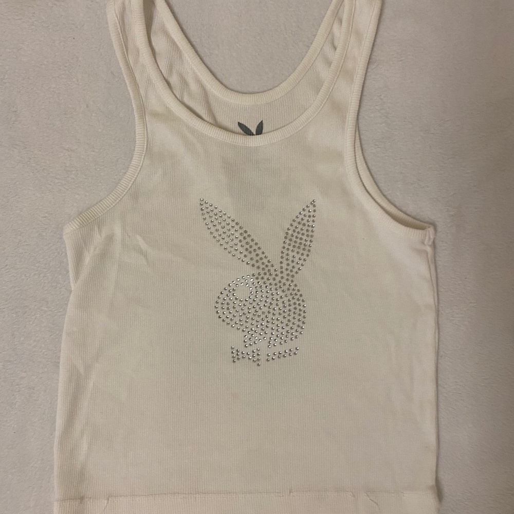 Y2K PLAYBOY BADAZZELED TANK TOP